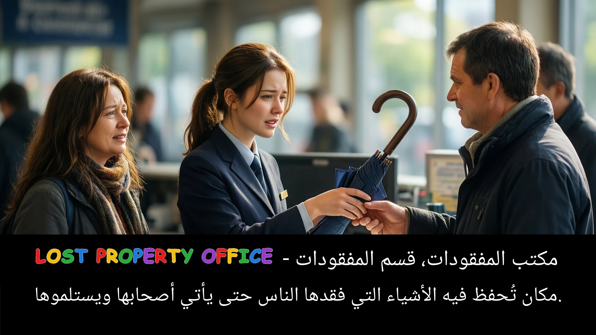 Arabic Illustration for lost property office